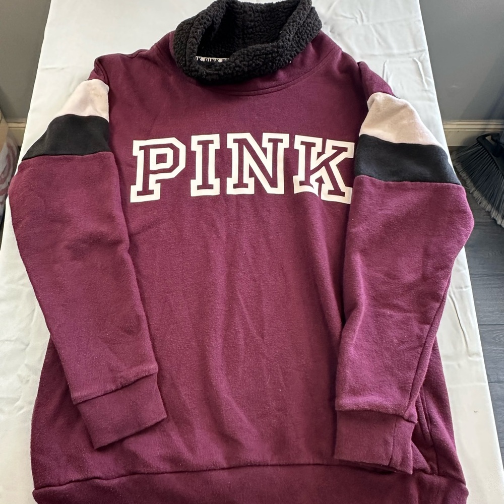 Victoria's Secret Burgundy and Black Cowl Neck Sweater
